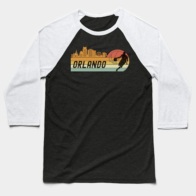 Orlando Fans Phoenix AZ Cityscape Baseball T-Shirt by Dibble Dabble Designs